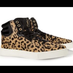 Saint Laurent Leopard Calf Hair Malibu High Tops